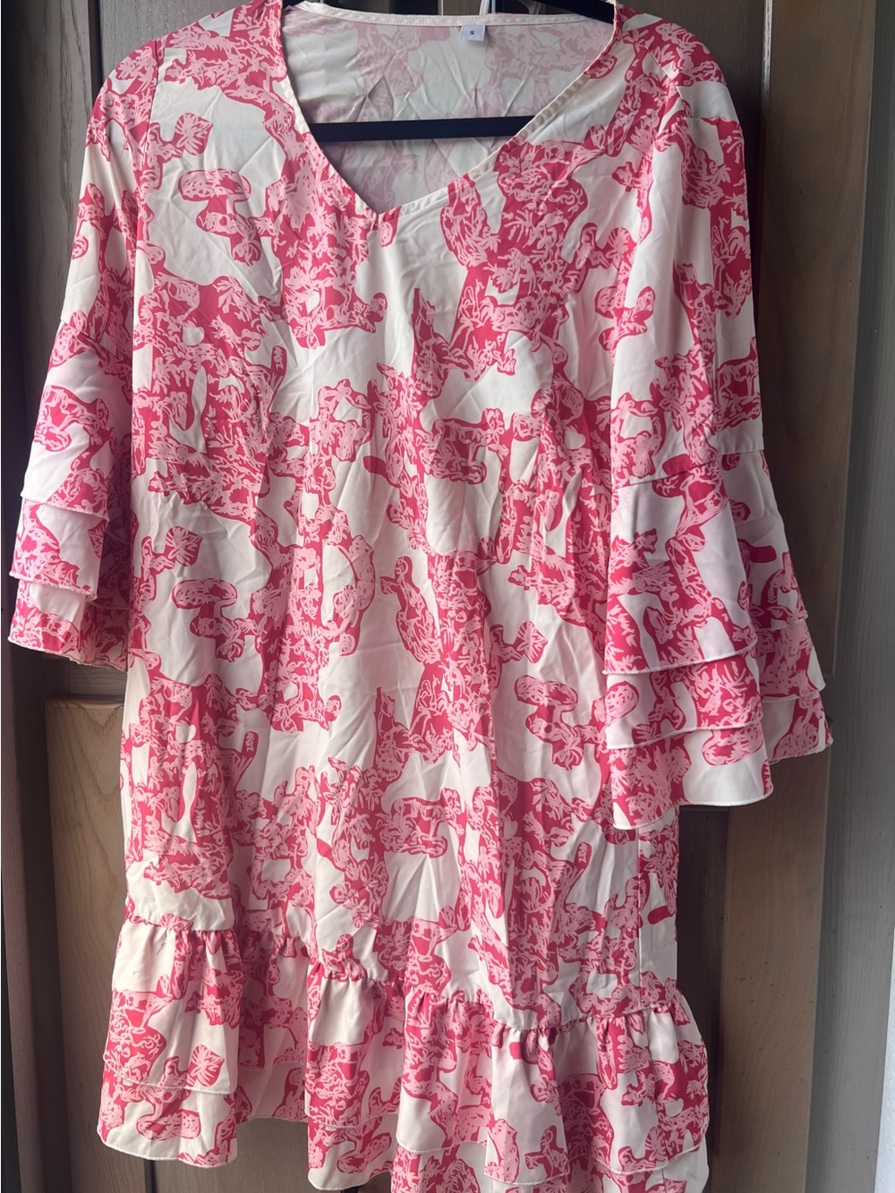 Women's Pink Coral Print Mini Dress Size Small